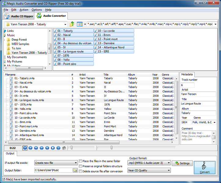 Click to view Magic Audio Converter and CD Ripper 2.7.35 screenshot